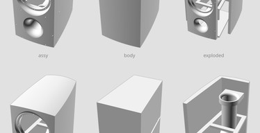 Multiple views of an OpenSCAD design